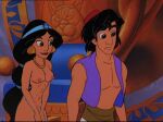  1boy 1girl aladdin aladdin_(series) alluring breasts canon_couple clothed_male_nude_female disney edit female_abs hot husband_and_wife princess_jasmine screenshot sexy voluptuous 