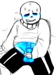  1boy 2010s 2015 2d 2d_(artwork) animated_skeleton belly blue_blush blue_body blue_hoodie blue_jacket blush chubby chubby_male clothed digital_media_(artwork) drooling ectobody genitals heart-shaped_pupils heart_eyes hooded_jacket hoodie jacket male male_masturbation male_only masturbation monochrome monster monster_boy penile penile_masturbation penis sans sans_(undertale) skeleton solo_male suckmytrombone sweat tumblr undead undertale undertale_(series) video_game_character video_games 