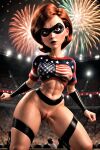  ai_generated bodysuit breasts erect_nipples_under_clothes helen_parr mask no_panties pussy pussy_lips shaved_pussy the_incredibles thighs 