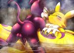  ass_grab blush digimon french_kiss hot_spring impmon kissing nude penis penis_in_pussy pussy renamon sex small_dom_big_sub thick_thighs vaginal vaginal_penetration wet 