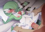  1boy 1girl areola big_breasts blush bouncing_breasts breasts creatures_(company) dagasi female_pokemon game_freak gardevoir gen_3_pokemon gif green_hair hair_over_one_eye hetero kirlia looking_pleasured loop male male/female male_human male_human/female_pokemon nintendo nipples one_eye_covered open_mouth penetration penile penile_penetration penis penis_in_pussy photo_(object) pokemon pokemon_(anime) pokemon_(creature) pokemon_(game) pokemon_(species) pokemon_rse pokephilia ralts red_eyes sex short_hair simight spread_legs tears vaginal_penetration 