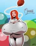blue_eyes breast_expansion gigantic_breasts lakehylia maggie milf original_character red_hair sexy sexy_ass sexy_body sexy_breasts