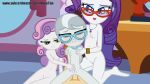 1boy 3girls age_difference blushing equestria_girls fingering_pussy fondling_breast looking_pleasured my_little_pony ponetan rarity silver_spoon_(mlp) small_breasts sweetie_belle vaginal_penetration young_adult yuri