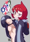  1girl 1girl 1girl arezu_(pokemon) artist_signature clothed_female clothing dopedarkmode_(artist) exposed_breasts female_focus female_only heart mars_symbol nipples pokemon pokemon_legends:_arceus question_mark red_eyes red_hair seductive seductive_smile short_red_hair small_breasts smile solo_female solo_focus speech_bubble sweater sweater_lift tagme teen venus_symbol video_game_character video_game_franchise 