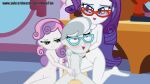 1boy 3girls age_difference anal_penetration equestria_girls fingering_pussy looking_pleasured my_little_pony ponetan rarity silver_spoon_(mlp) small_breasts sweetie_belle young_adult