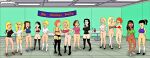  american_dad boots bottomless breasts connie_d&#039;mico crossover erect_nipples_under_clothes family_guy francine_smith hayley_smith lois_griffin meg_griffin no_panties shaved_pussy stockings thighs 