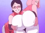  2_girls ass ass_grab big_ass black_eyes black_hair d-art female/female female_only glasses green_eyes incest large_ass milf mother_&amp;_daughter naruto naruto_shippuden pink_hair sakura_haruno sarada_uchiha sexy sexy_ass sexy_body sexy_breasts smile take_your_pick you_gonna_get_raped yuri 