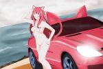  1girl 1girl breasts car cat_ears looking_at_viewer nude pink_eyes pink_hair small_breasts suwie twitch.tv virtual_youtuber 