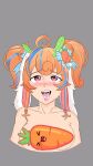  breasts bunny bunny_gif bunny_girl bunnyayumi carrot covered_breasts cum cum_on_face cum_on_tongue embarrassed excited looking_at_viewer orange_hair streamer tongue_out twitter 