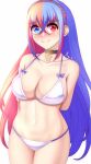  1girl 1girl 1girl alear_(female)_(fire_emblem) alear_(fire_emblem) alluring alternate_costume anisdrawn arms_behind_back big_breasts bikini blue_eyes blue_hair blush braid breasts cleavage collarbone commentary cowboy_shot crown_braid female_only fire_emblem fire_emblem_engage hair_between_eyes heterochromia high_res long_hair multicolored_hair navel nintendo nose_blush red_eyes red_hair sidelocks simple_background standing stomach swimsuit thighs two-tone_hair very_long_hair white_background white_bikini white_swimsuit 