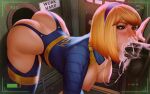  1girl ass bethesda_softworks big_breasts blonde_hair breasts fallout fellatio glory_hole high_res high_resolution nipples oral short_hair solo_female tagme themaestronoob tongue_out vault_girl video_game_character video_game_franchise 
