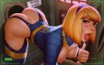  1girl 1girl ass bethesda_softworks big_breasts blonde_hair breasts fallout glory_hole high_res high_resolution nipples short_hair solo_female tagme themaestronoob thumbs_up tongue_out vault_girl video_game_character video_game_franchise 
