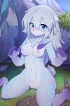  1girl anthro anthro_on_anthro blue_eyes breasts female_anthro fur furry kindred kindred_(league_of_legends) lamb_(league_of_legends) league_of_legends pussy rengar_(league_of_legends) sheep sollyz white_fur 