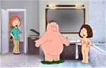  breasts erect_nipples family_guy lois_griffin meg_griffin nude peter_griffin shaved_pussy small_penis thighs 