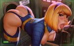  1girl ass bethesda_softworks big_breasts blonde_hair breasts fallout glory_hole high_res high_resolution nipples short_hair solo_female tagme themaestronoob tongue_out vault_girl video_game_character video_game_franchise 