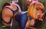  1girl ass bethesda_softworks big_breasts blonde_hair breasts fallout glory_hole high_res high_resolution nipples short_hair solo_female tagme themaestronoob tongue_out vault_girl video_game_character video_game_franchise 