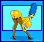  ass erect_nipples high_heels huge_breasts marge_simpson nude stockings the_simpsons thighs 