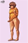  ass bottomless erect_clitoris no_panties scooby-doo shaved_pussy thighs velma_dinkley 