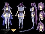 bunny_ears bunny_girl character_sheet long_hair mask ninja ninja-8004 original_character ponytail purple_eyes purple_hair sexy sword whisker_markings