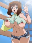  1girl big_breasts konami nipples tea_gardner yu-gi-oh! yuu-gi-ou_duel_monsters 