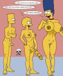  bart_simpson big_penis blue_hair breasts frown hair lisa_simpson marge_simpson nude penis pussy size_difference small_penis smile the_fear the_simpsons yellow_skin 
