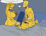  ahegao ass ball_gag bart_simpson bed big_breasts blue_hair breasts cum cum_in_orifice doggy_position hair hands_behind_back lisa_simpson marge_simpson nude tears the_fear the_simpsons tied_up yellow_skin 