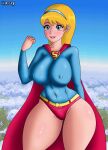 1girl big_breasts blonde_hair blue_eyes caosenriqueart cartoon_network dc dc_comics female_only kara_zor-el solo_female supergirl tagme teen_titans_go teen_titans_go_to_the_movies warner_brothers