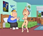  big_breasts chris_griffin dancing erect_nipples family_guy lois_griffin panties_down pubic_hair pussy thighs 