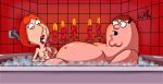  bath breasts candles cum cum_in_mouth cum_on_tongue erect_nipples erect_penis family_guy lois_griffin nude paizuri peter_griffin thewink 