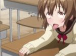  1girl ahegao brown_hair denpa_onna_to_seishun_otoko fucked_silly gif lowres mifune_ryuuko open_mouth red_eyes rolling_eyes school_uniform sexually_suggestive short_hair tongue tongue_out 