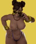  1girl 3d areola arms asian biceps big_breasts bracelet breasts capcom chun-li curvy dark_hair double_bun earrings generalbutch hips jewelry legs looking_at_viewer mostly_nude muscle muscular muscular_female navel necklace nipples parted_lips posing red_nails sexy slut standing stomach street_fighter sunglasses thick_thighs thong 