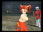  1boy 3d breasts dragon_quest dragon_quest_viii jessica_albert jessica_albert_(dragon_quest) kukuru_(dq8) leaning_forward looking_back naughty_face nude nude_filter photoshop screencap square_enix topless twintails 