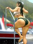  1girl 1girl ass ass bare_shoulders barefoot big_ass big_ass big_breasts big_breasts black_hair breasts cleavage clothed clothed_female feet female_focus female_only final_fantasy final_fantasy_vii infi_mt large_ass long_hair outside outside solo_female solo_focus swimsuit tagme thick_thighs tifa_lockhart under_boob video_game_character video_game_franchise voluptuous water wide_hips 