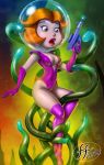  1girl bodysuit breasts female gloves imminent_tentacle_rape jane_jetson stockings tentacles the_jetsons thighs weapon 