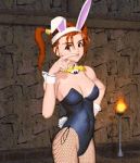 3d alternate_costume animal_ears animated animated_gif bouncing_breasts breasts bunnysuit cleavage dragon_quest dragon_quest_viii gif jessica_albert jessica_albert_(dragon_quest) leotard lowres orange_hair redhead square_enix too_fast twintails 