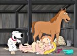 ass blackzacek breasts brian_griffin cmdrzacek erect_nipples erect_penis family_guy horatio_(family_guy) horse_(family_guy) lois_griffin nude pale_breasts thighs vaginal woman_on_top 