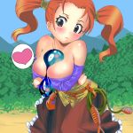  blush breasts cleavage dragon_quest dragon_quest_viii heart jessica_albert jessica_albert_(dragon_quest) monster slime square_enix 
