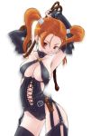  1girl arched_back breasts collar corset dominatrix dragon_quest dragon_quest_viii female femdom gradient gradient_background jessica_albert jessica_albert_(dragon_quest) orange_eyes orange_hair photoshop red_hair smile solo square_enix twintails whip white_background 