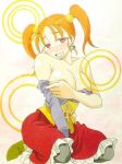  1girl analog_dn areola_slip areolae blush breast_hold dragon_quest dragon_quest_viii fingering groping hypnosis jessica_albert jessica_albert_(dragon_quest) masturbation mind_control no_pupils solo square_enix undressing 