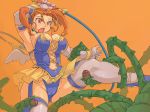  1girl alternate_costume breasts cameltoe cleavage dragon_quest dragon_quest_viii elbow_gloves garters gloves imminent_rape jessica_albert jessica_albert_(dragon_quest) kawacchi_hirohiro large_breasts leotard open_mouth orange_eyes orange_hair phallic phallic_symbol plant solo square_enix tentacle thighhighs thorns twintails vines whip you_gonna_get_raped 