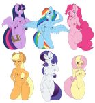  6_girls 6girls anthro anthrofied applejack applejack_(mlp) breasts female female_anthro female_only fluttershy fluttershy_(mlp) friendship_is_magic group horn itsuko103 long_hair looking_at_viewer my_little_pony nude pinkie_pie pinkie_pie_(mlp) pussy rainbow_dash rainbow_dash_(mlp) rarity rarity_(mlp) tail twilight_sparkle twilight_sparkle_(mlp) white_background wings 