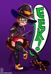 freckles glasses hat looking_down pantyshot scooby-doo spider upskirt velma_dinkley witch_costume witch_hat