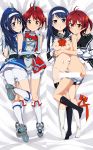  2_girls 2girls 4_girls 4girls art ass bad_id bed bike_shorts blue_eyes blue_hair blush boots breasts brown_eyes butt_crack censored clothes_removed dakimakura dual_persona female friends from_above futaba_aoi_(vividred_operation) gloves hand_holding hands_clasped hat interlocked_fingers isshiki_akane leg_between_thighs long_hair looking_at_viewer looking_back lying mousou_(mousou_temporary) multiple_girls nipples on_back open_clothes panties panty_pull school_uniform short_hair short_shorts shorts shorts_pull skirt smile twintails underwear vividred_operation yuri 