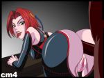  anal bloodrayne bloodrayne_(videogame) cm4_(artist) dark-skinned_male dark_penis dhampir doggy_position fangs green_eyes looking_back male/female pussy rayne_(bloodrayne) red_hair sex solo_focus tongue tongue_out vampire 