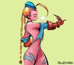  cammy_white capcom long_ponytail one-piece_swimsuit philtomato street_fighter tattoo undressing 