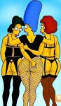  ass fishnet_stockings fishnets legs lingerie marge_simpson tagme the_simpsons yellow_skin 