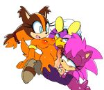 anthro badger coolblue fellatio foursome furry hedgehog licking nipples nude penis pussy sega sonia_the_hedgehog sonic_riders sonic_the_hedgehog_(series) sonic_underground sticks_the_jungle_badger swallow_(bird) tongue wave_the_swallow