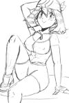 1girl big_ass big_breasts female_only monochrome sketch teen 