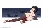  1girl anus ass female_only hotel_transylvania kneepits looking_at_viewer looking_back mavis_dracula noisetanker pussy stockings 