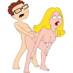  american_dad blonde_hair brown_hair francine_smith incest mother&#039;s_duty mother_&amp;_son nude sex simple_coloring steve_smith taken_from_behind transparent_background 